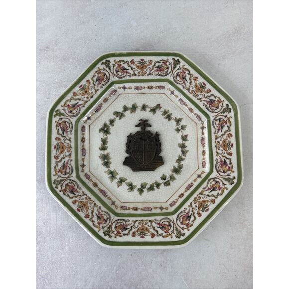Hua Rong Tang Zhi Other - Vintage Hua Rong Tang Zhi Chinese Porcelain Decorative Plate Octagon Shaped 10”.